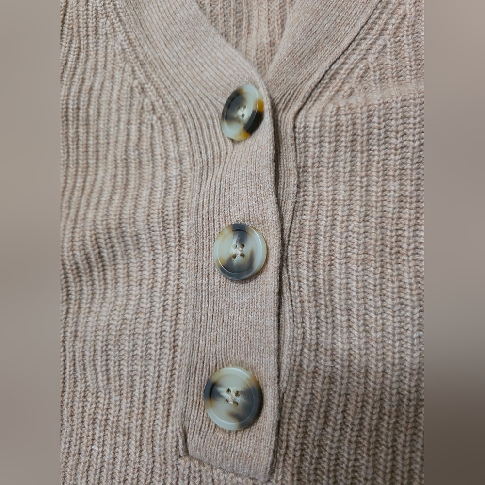 MADEWELL Granola Women's Merino Wool Knit Tan Sweater Boho Classy - Picture 8 of 12